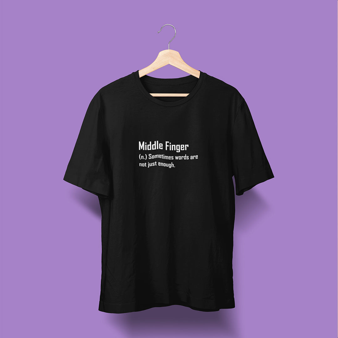 Middle Finger - Black - Unisex T-Shirt